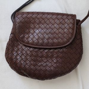 Vintage Bottega Veneta Leather Woven Handbag